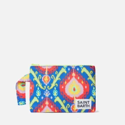 Pareasy-Nylon-Pochette mit Ikat-Print