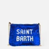 Parisienne Bluette-Clutch mit Pailletten und Schulterriemen