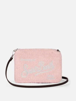 Parisienne rosa gestrickte Umhängetasche Clutch aus Bouclé