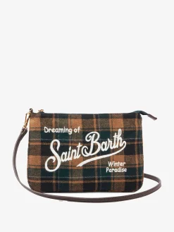 Parisienne Umhängetasche Clutch mit grünem Schottenmuster