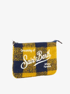 Parisienne Umhängetasche Clutch aus Wolle mit gelbem Karomuster