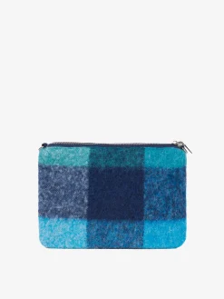 Parisienne-Decken-Umhängetasche Clutch mit hellblauem Karomuster
