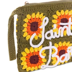 Parisienne-Häkelclutch mit Sonnenblumenstickerei
