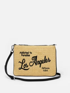 Parisienne-Strohpochette mit Los-Angeles-Stickerei