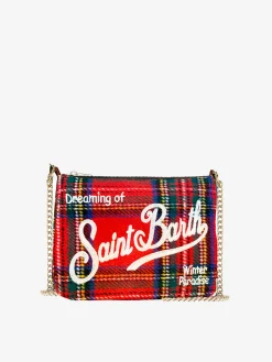 Parisienne-Umhängetasche Clutch mit rotem Schottenmuster