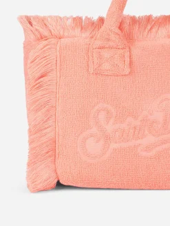 Pfirsichfarbene Colette Terry-Handtasche mit Prägung