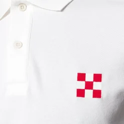 Piquet-Poloshirt für Kinder mit Stickerei vorne und Aufdruck hinten