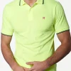 Poloshirt aus Fluo-Piquet in Gelb mit St. Barth-Karologo