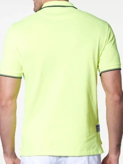 Poloshirt aus Fluo-Piquet in Gelb mit St. Barth-Karologo