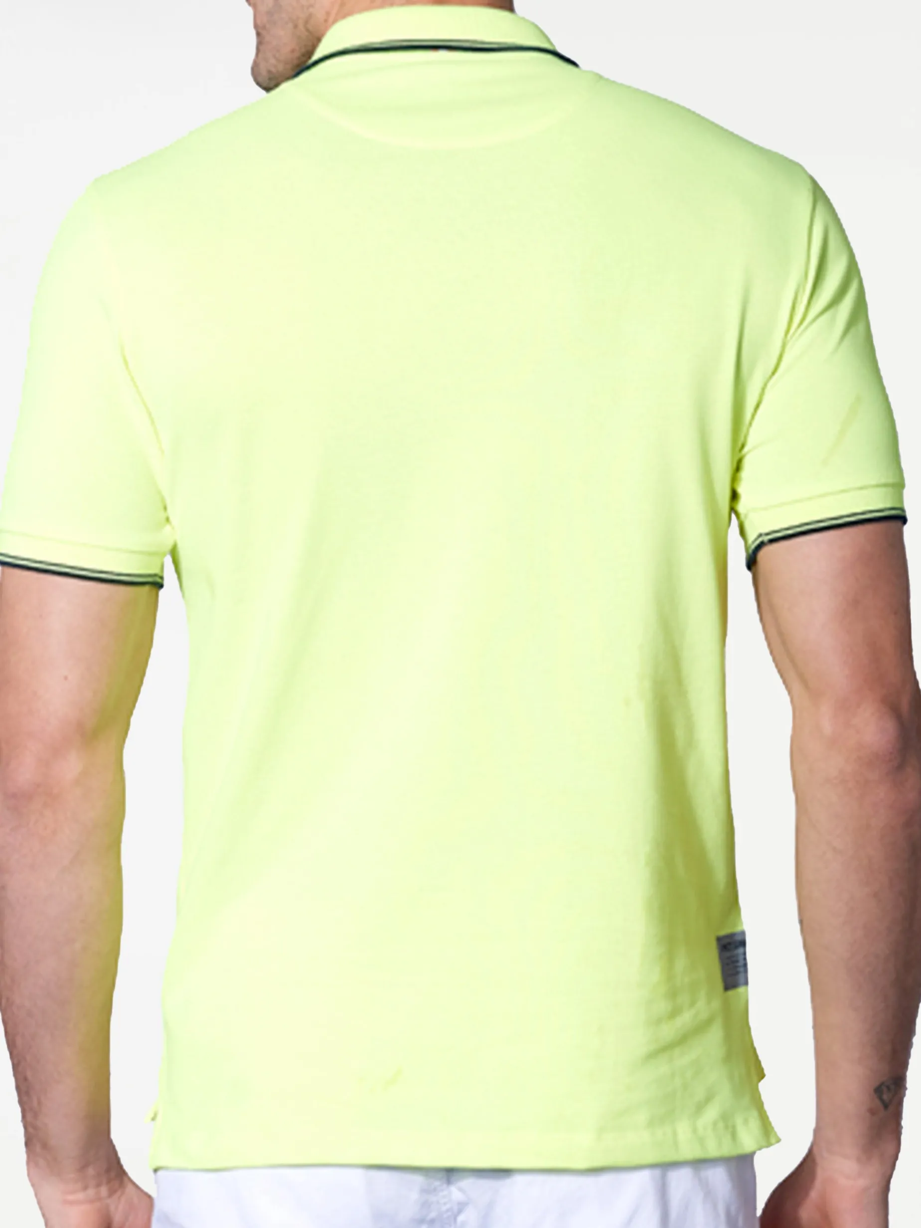 Poloshirt aus Fluo-Piquet in Gelb mit St. Barth-Karologo