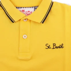 Poloshirt aus Stretch-Piquet mit Stickerei vorne