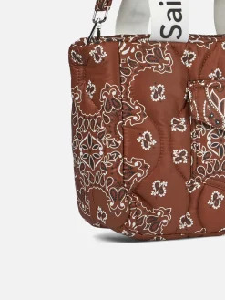 Puffer-Handtasche mit Bandana-Print