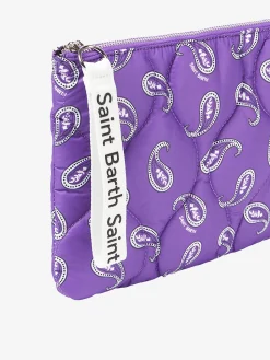 Puffer-Pochette mit Paisley-Print