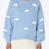 Pullover aus gebürstetem Strick mit Wolkendetails