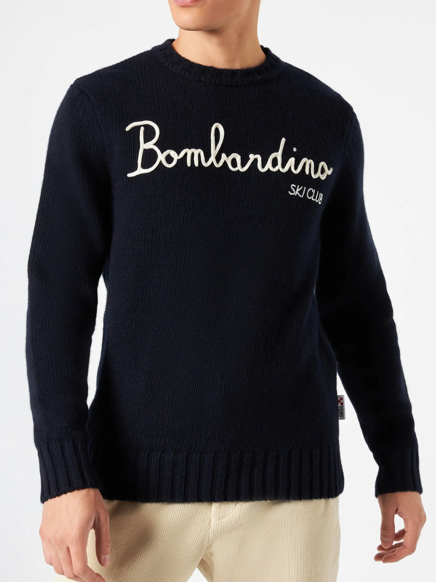 Pullover aus Kaschmirmischung mit Bombardino-Skiclub-Stickerei