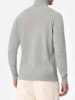 Rollkragenpullover Bond aus graumeliertem Kaschmir-Mix für Herren