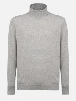 Rollkragenpullover Bond aus graumeliertem Kaschmir-Mix für Herren