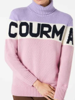 Rollkragenpullover für Damen mit Courma-Schriftzug