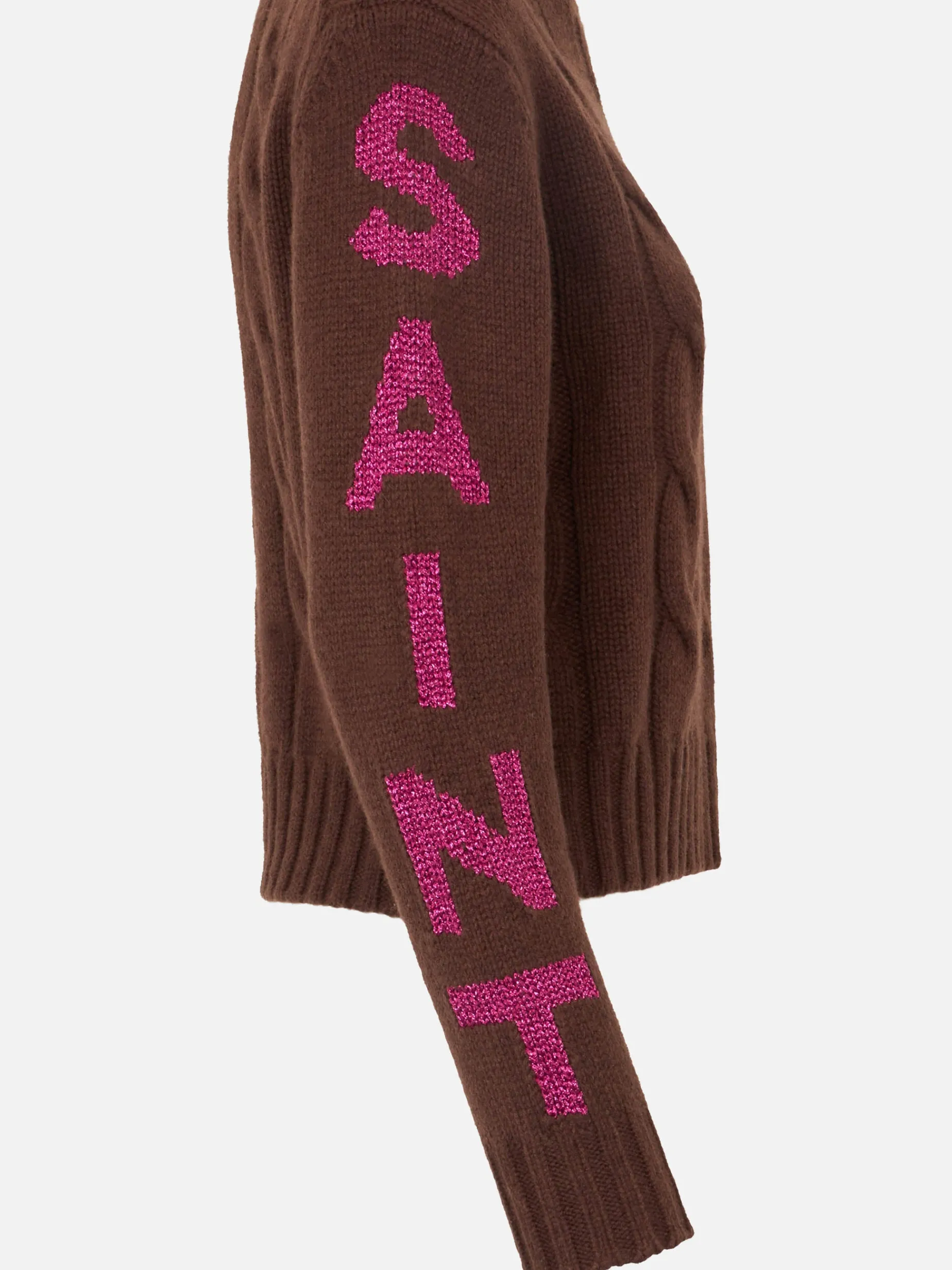 Rollkragenpullover für Damen mit Zopfmuster und Saint-Moritz-Jacquard-Print