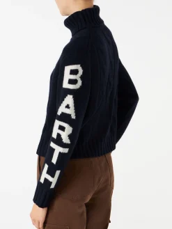 Rollkragenpullover mit Zopfmuster von Saint Barth