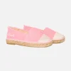 Rosa Canvas-Espadrillas mit Stickerei