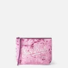 Rosa Chenille-Pochette Aline mit Logo-Stickerei