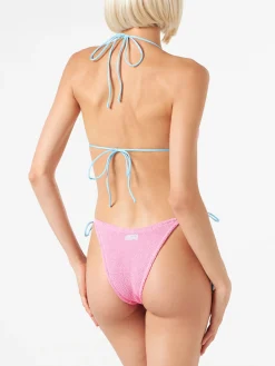 Rosa Crinkle-Triangel-Bikini für Damen | MELISSA SATTA SONDEREDITION