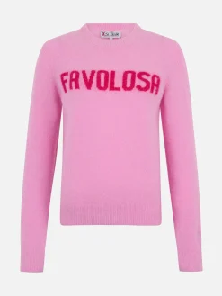 Rosa Damenpullover „New Queen“ mit Favolosa-Aufdruck