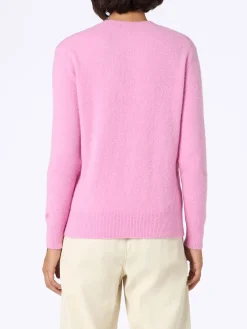 Rosa Damenpullover New Queen mit 10 min e sono pronta-Stickerei