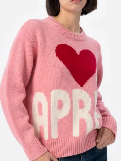 Rosa Fair-Isle-Pullover Kyla für Damen mit Après-Ski-Print
