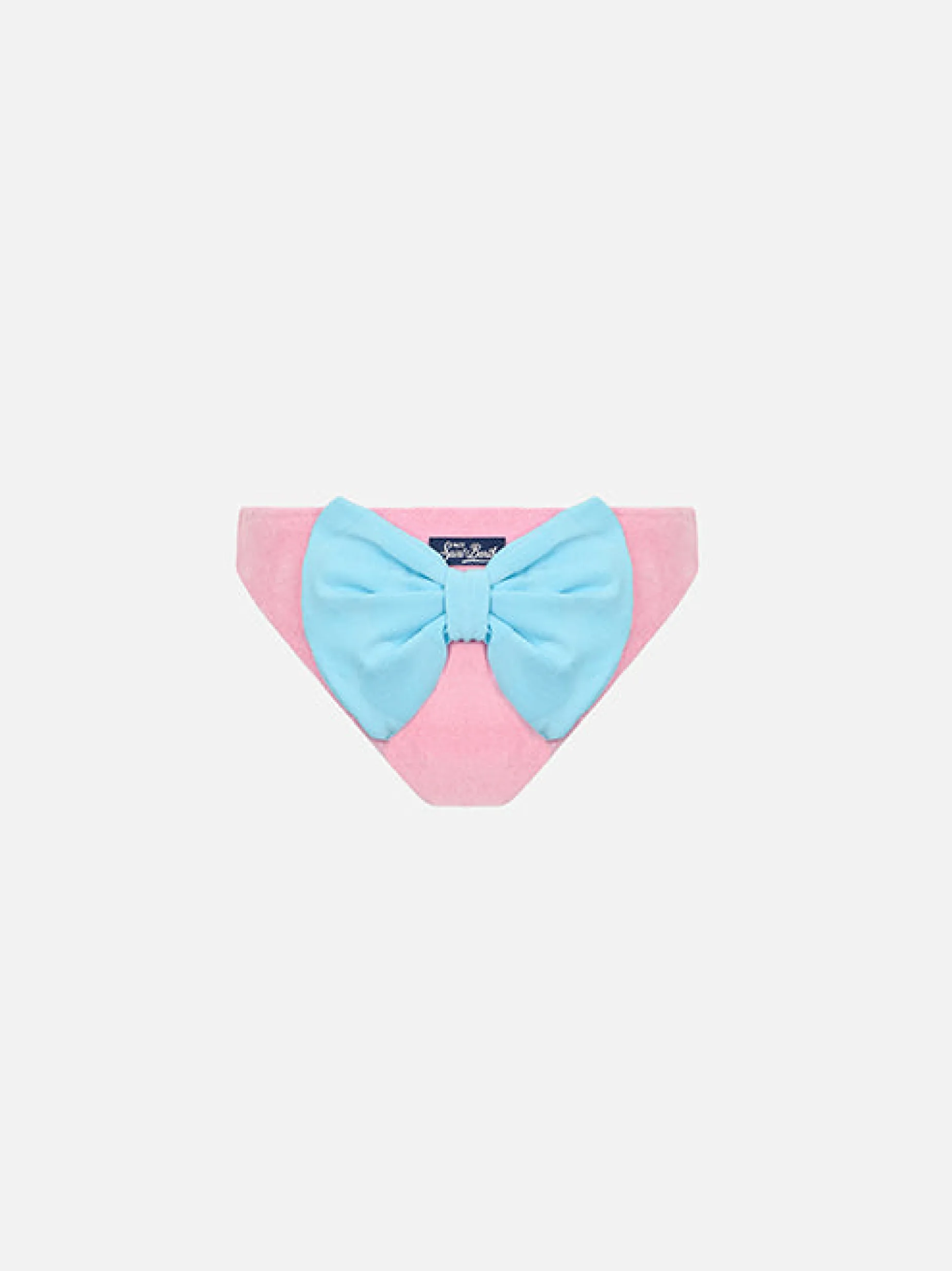 Rosa Frottee-Badeshorts Madame mit Schleife für Mädchen
