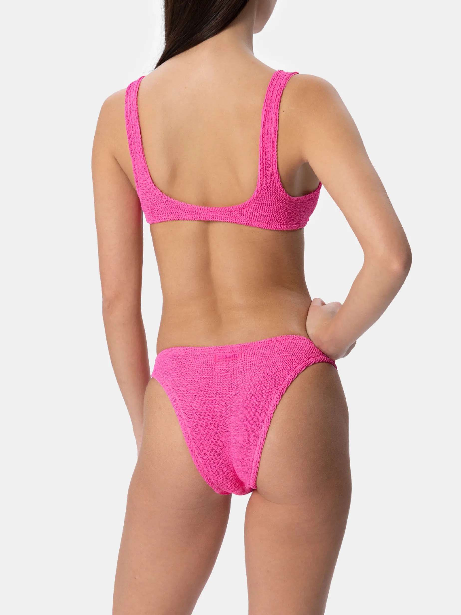 Rosa klassischer Crinkle-Bikini für Damen Naima Elise