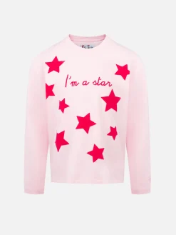 Rosa Langarm-T-Shirt Penny für Mädchen mit „I’m a star“-Stickerei