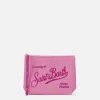 Rosa Lurex-Pochette Aline mit Logo-Stickerei