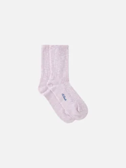 Rosa Melange-Socken für Damen
