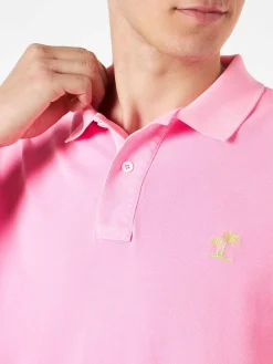 Rosa Piquet-Polo mit St. Barth-Logo und Vintage-Effekt