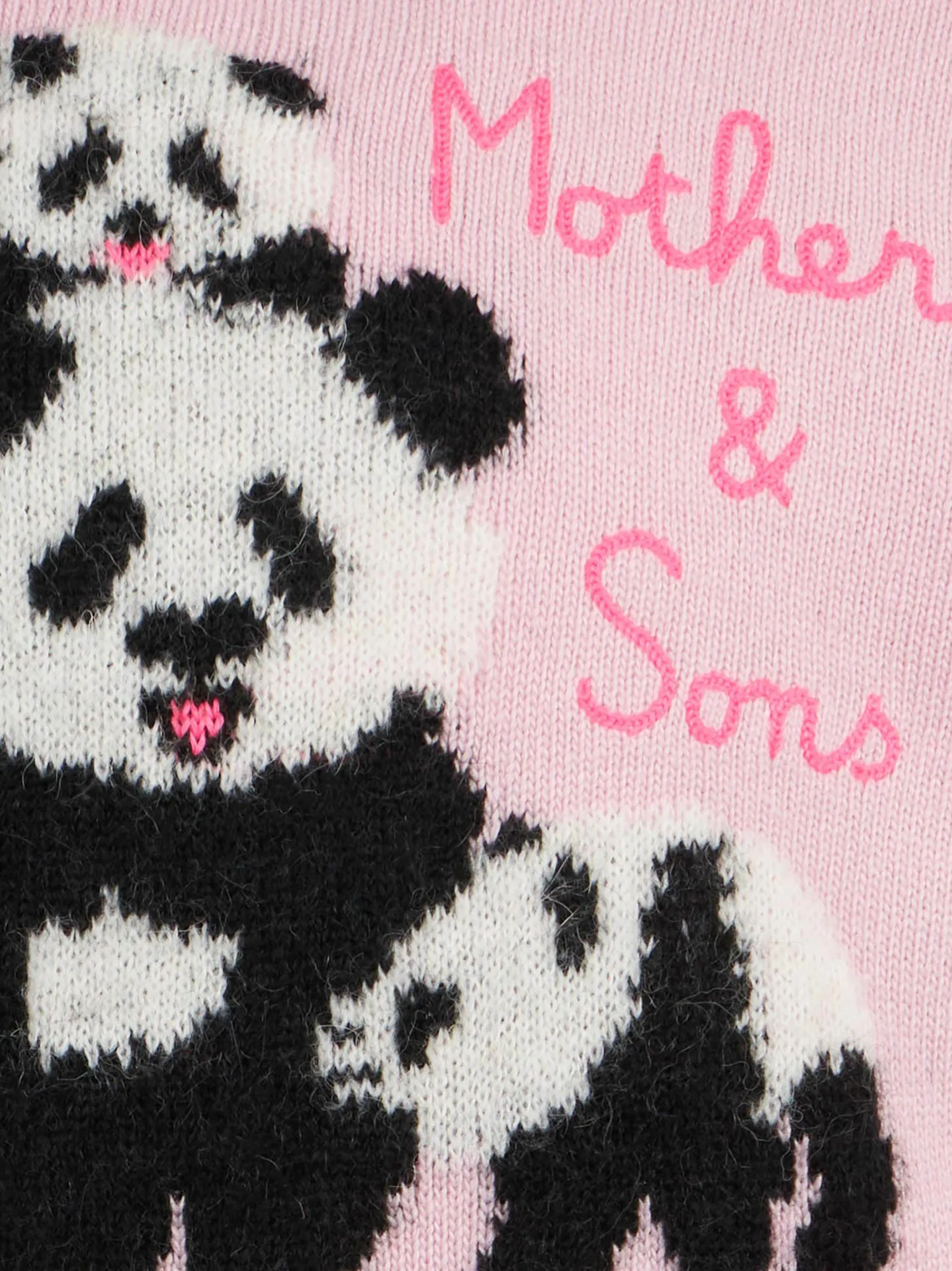 Rosa Pullover für Mädchen mit Rundhalsausschnitt und „Mother & Sons“-Stickerei