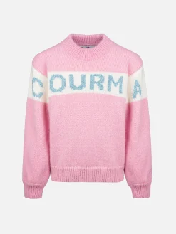 Rosa Rundhalspullover Danya für Mädchen mit Courma-Lurex-Logo