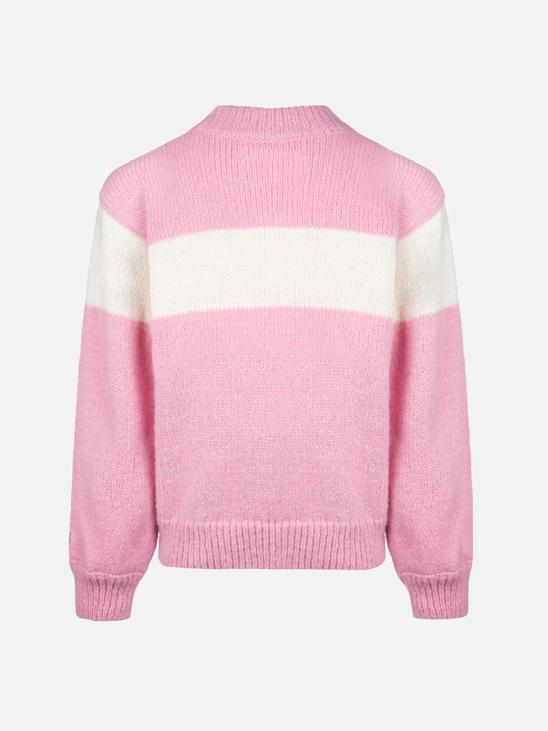 Rosa Rundhalspullover Danya für Mädchen mit Courma-Lurex-Logo
