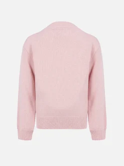Rosa Rundhalspullover Danya für Mädchen mit Saint Barth-Logo-Print