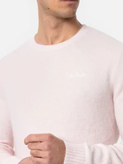 Rosa Stretchpullover mit Rundhalsausschnitt für Herren Regent