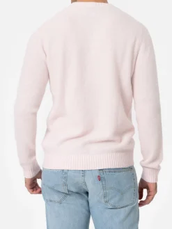 Rosa Stretchpullover mit Rundhalsausschnitt für Herren Regent