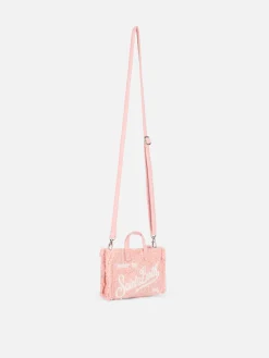 Rosa Tweed-Telefontasche mit Saint Barth-Logostickerei