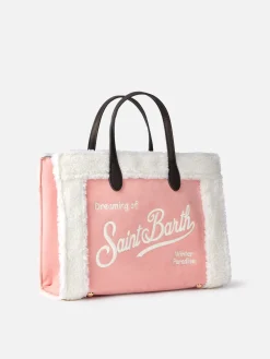 Rosa Vivian Handtasche mit Sherpa-Details