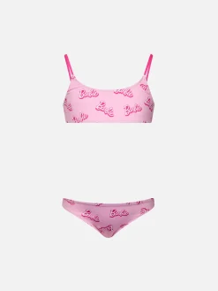 Rosafarbener Bralette-Bikini Jaiden für Mädchen mit Barbie-Logo-Print | BARBIE-SONDEREDITION