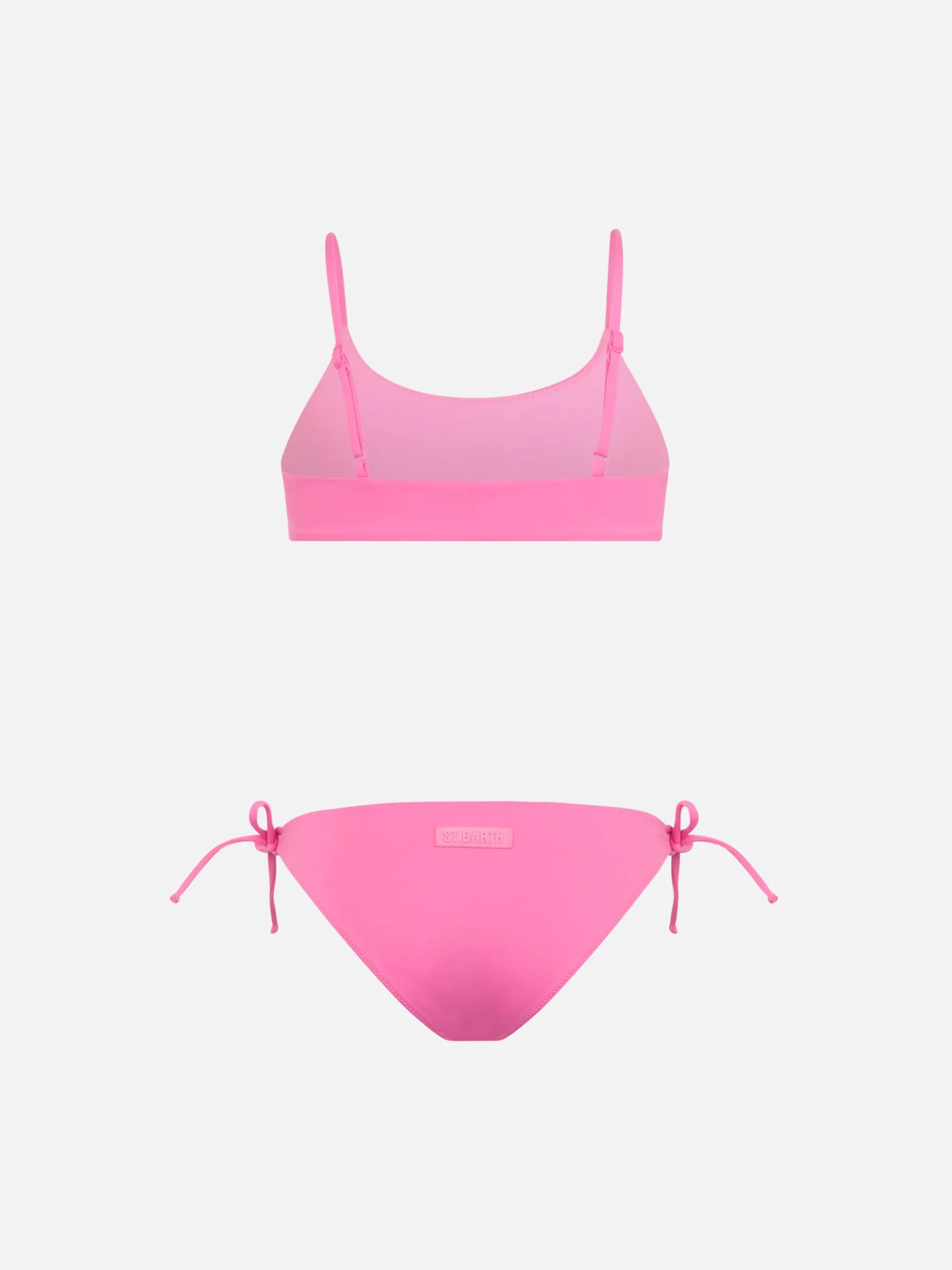Rosafarbener Bralette-Bikini Jaiden für Mädchen mit Strass
