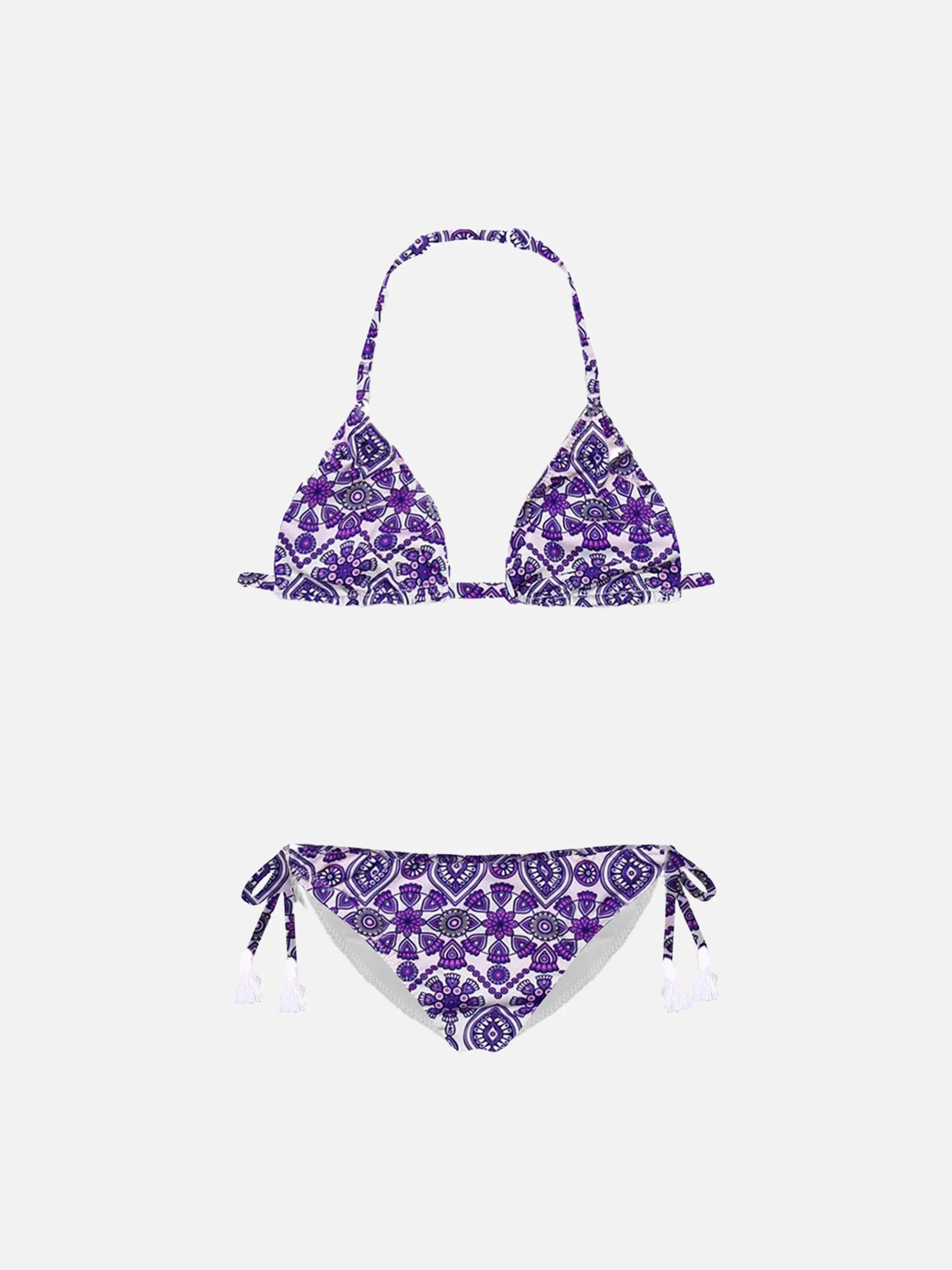 Rosafarbener Mädchenbikini mit Zigeunermuster