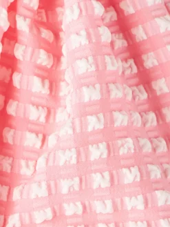Rosafarbenes Gingham-Haarband für Damen