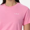 Rosafarbenes Rundhals-T-Shirt Emilie aus Baumwolljersey für Damen