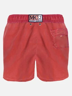 Rote Delavè-Badeshorts für Herren